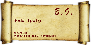 Bodó Ipoly névjegykártya